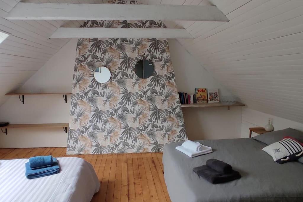 Maison De Pecheur Bord De Mer Bois Et Pierre 6-8 Pers Plobannalec Extérieur photo